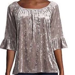 Beach Lunch Lounge Crushed Velvet Bell Sleeve Top